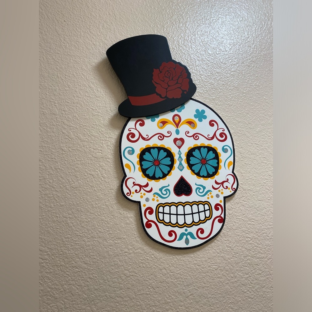 New Sugar Skulls wall hanging set. Single skull is approximately